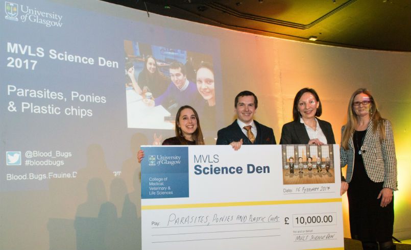 cityofscience's tweet photo. Dragons’ Den-style comp sees MVLS researchers scoop Science Den's £10K prize https://t.co/UR3bKshey9 @UofGlasgow @BioCity_Scot @blood_bugs https://t.co/BQ8MzjTMrO
