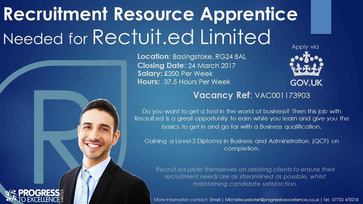recruitedltd's tweet photo. #apprenticeships #recruit.ed #recruited #progresstoexcellence https://t.co/448AhVvxdr