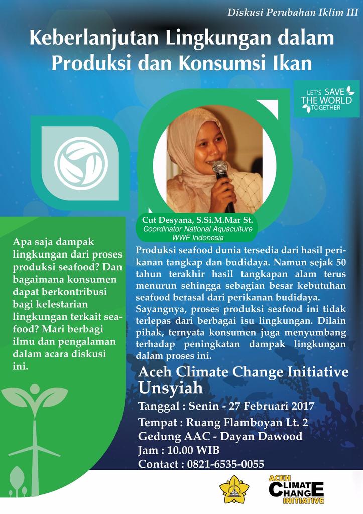 #infoevent Diskusi perubahan iklim Keberlanjutan Lingkungan dalam Produksi dan Konsumsi Ikan dari <a href="/ACCI_ACEH/">ACCI-Aceh Program</a> 27 Februari 2017