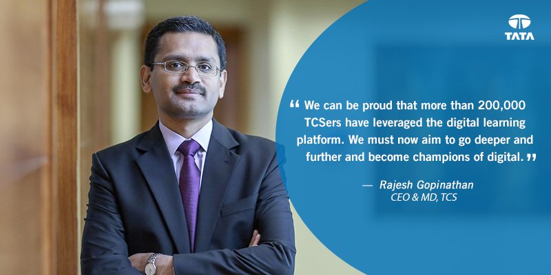 TataCompanies's tweet photo. Rajesh Gopinathan, CEO &amp; MD, @TCS, on mastering digital technology to stay ahead of the curve https://t.co/tAnJ2IcEvS https://t.co/sWkTy53l9b