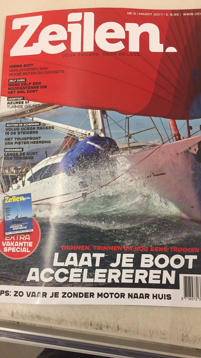 Soetman's tweet photo. Sta ik eindelijk op de voorpagina van @Zeilen_magazine, zit de vang ervoor! Erg blij met test van onze #Azuree #41 @Azuree_Yachts https://t.co/g5bWcR0cxl