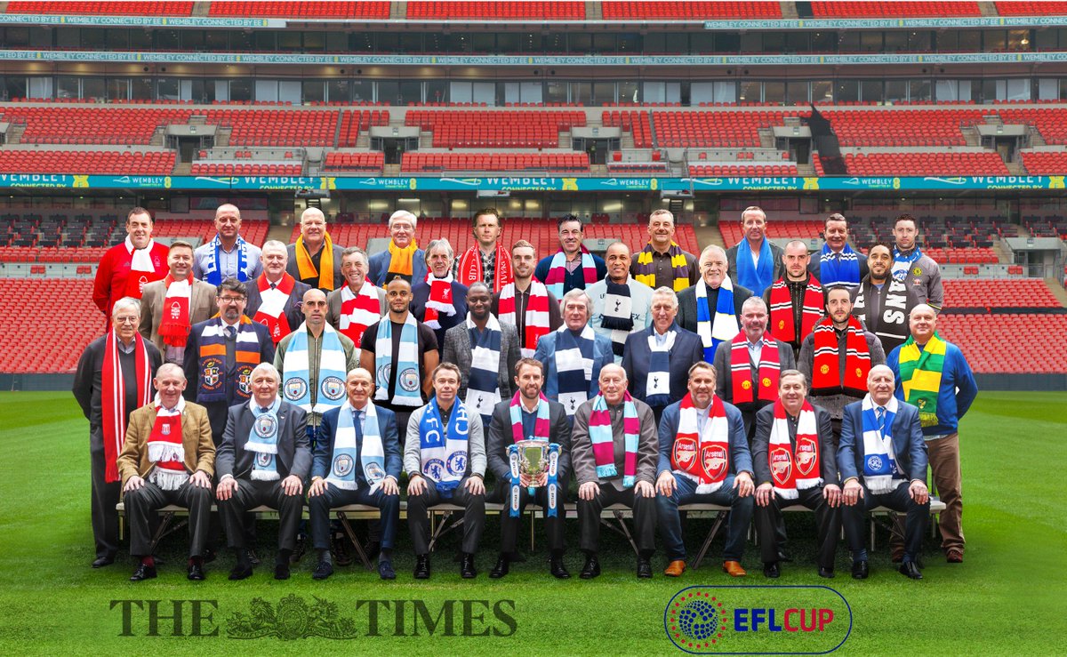 LutonTown's tweet photo. .@Mickharford was at Wembley to celebrate 50 years since the first @EFL League Cup final was held there! @TimesSport https://t.co/jtE5RUbtqd https://t.co/CmlYX0RVnR