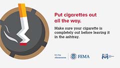 MassDFS's tweet photo. Put cigarettes out all the way. Every time. Put water on the ashes and butts. Make sure they are really out before you placing in the trash. https://t.co/adXdhb55MD