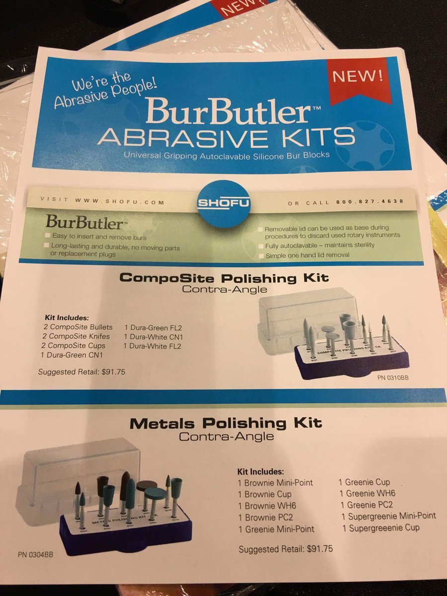 drpmoore's tweet photo. Are you looking for dental abrasive kits? NEW to @ShofuUSA. #Dentists #Dental #Teeth #Polishing #Dentistry @dentalorganiser #BurButler https://t.co/54bFDKrfJr