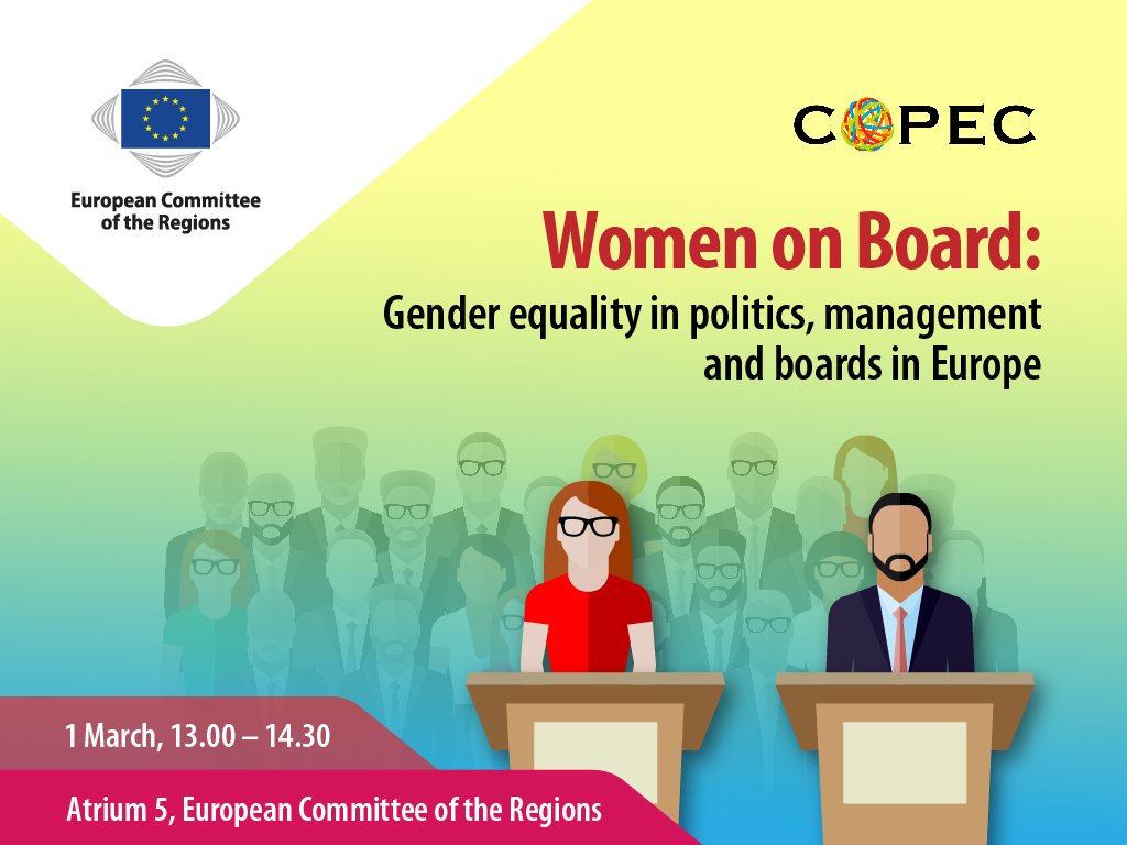 EU_CoR's tweet photo. Are you on board? 👩‍🏭👩‍🏫👩‍⚕️Join our debate ahead of Intl' Women's Day #IWD2017, #WomenOnBoard. Register till 28/02 https://t.co/zxXxbzF721 https://t.co/s9wFuwRh40
