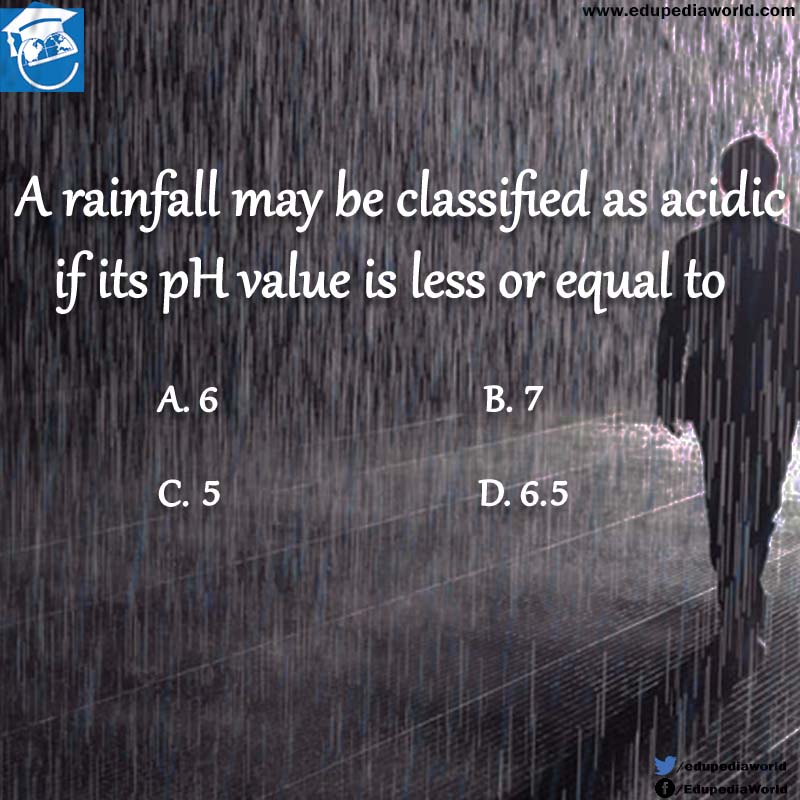 EdupediaWorld's tweet image. Can you tell the pH value of rainfall that is classified as acidic?
#rainfall #pHvalue #Acidic
