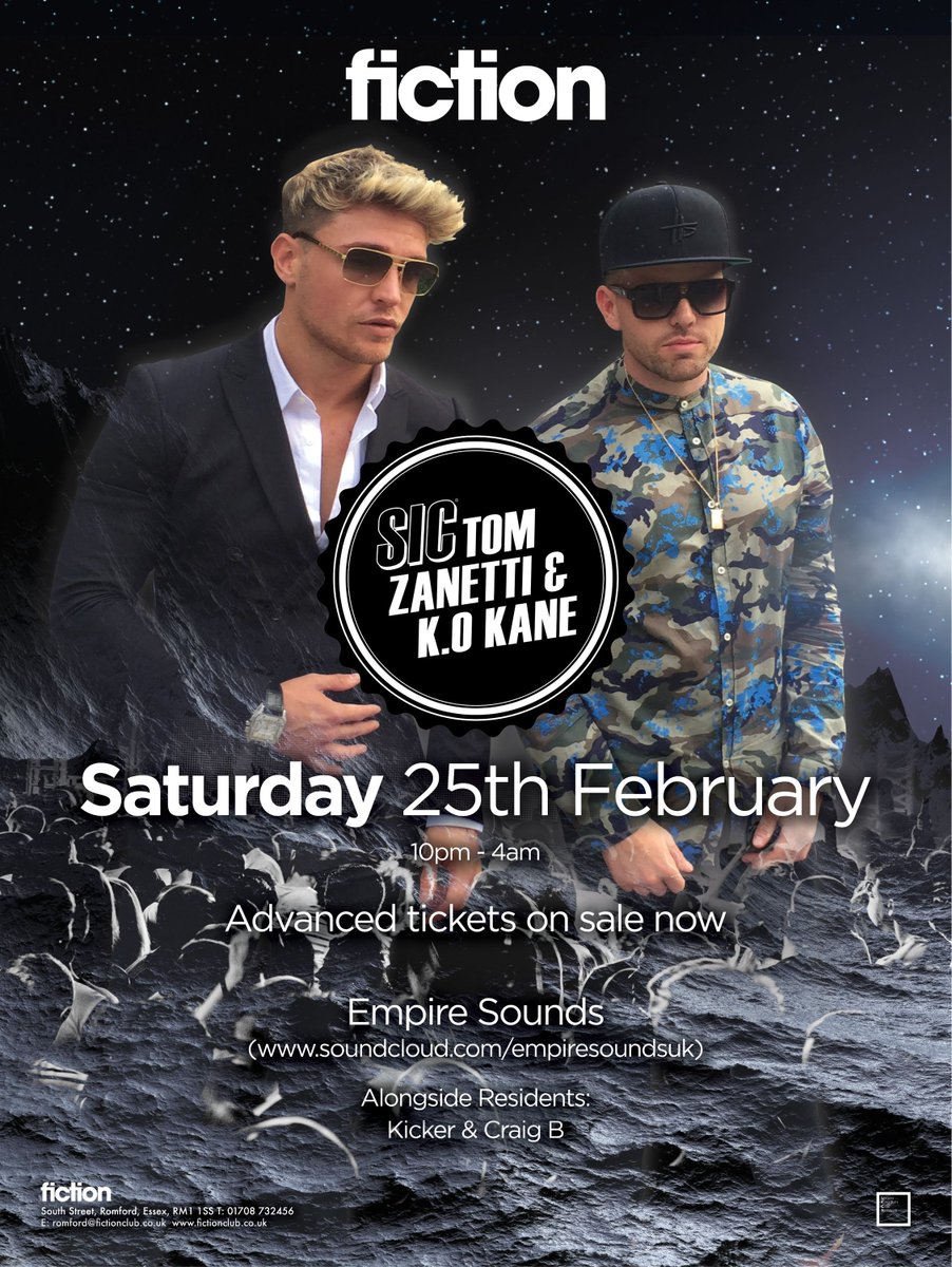 Tickets selling fast for Saturday night

<a href="/TomZanettiTZ/">Tom Zanetti</a> &amp; @kokanedj
Supported by <a href="/empiresoundsuk/">Empire Sounds</a>

Get yours today --> socsi.in/kSESu