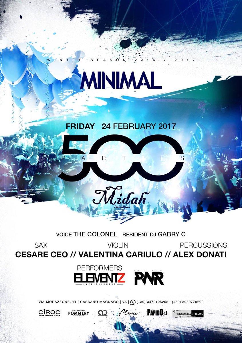 MidahProds's tweet photo. ... manca sempre meno ... questa notte il Minimal Club ospiterà un grande Show! #500volte Midah! ... https://t.co/JYgLF1exw2
