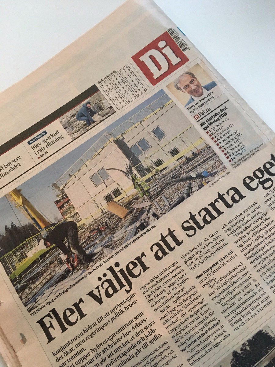 Eget_Foretag's tweet photo. Di skriver idag om vår Nyföretagarbarometer. #NyforetagarC #egetforetag #startaeget https://t.co/OQMSOWNHaR
