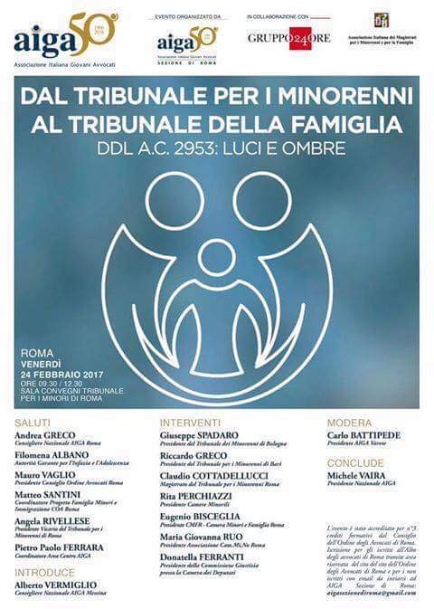 <a href="/mvaira/">M</a> <a href="/avvppferrara/">Pietro Paolo Ferrara</a> 
#AigaRoma #Aiga Immagini Convegno 
Dal #TribunalePerMinorenni al #TribunalePerLaFamiglia 
DDL AC 2953 Luci e Ombre
