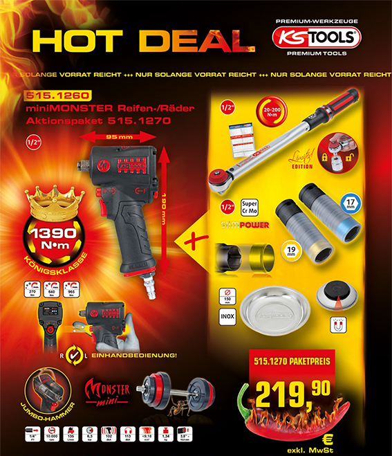 Damit Sommerreifen schnell und professionell montiert werden können!
In order to get summer tires fitted fast and professionally!
#kstools
