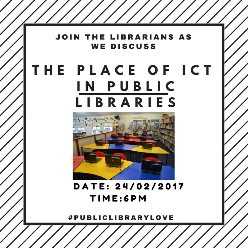 VictorEjechi's tweet image. Join us this evening  as we discuss "The place of ICT in public libraries."
Time: 6pm. #PublicLibraryLove