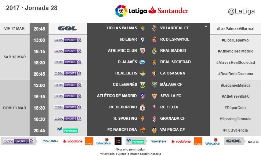 HORARIOS Y TELEVISIONES - LALIGA - TEMP.2016-17 - Página 2 C5bsDjXWQAAvMuP