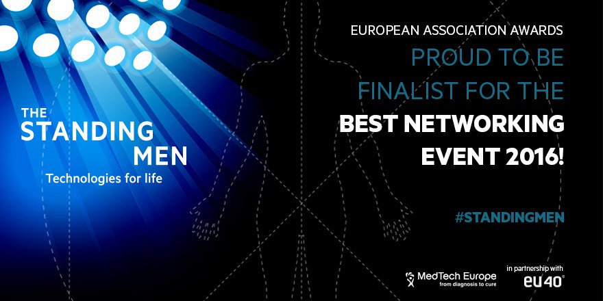 eu40's tweet photo. Proud that #StandingMen is nominated for the Best Networking Event 2016 at @AssocAwards. Fingers crossed! @medtecheurope #GCNEEA https://t.co/QGeUjAnNme