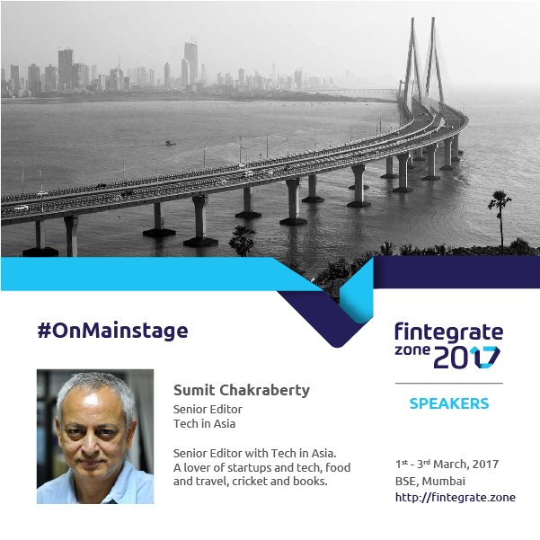 chakraberty's tweet photo. #FintechCalling @techinasia looks forward to meeting smart folks out to grab the fintech moment at @FintegrateZone in Mumbai next week https://t.co/xV5gyP8oCY