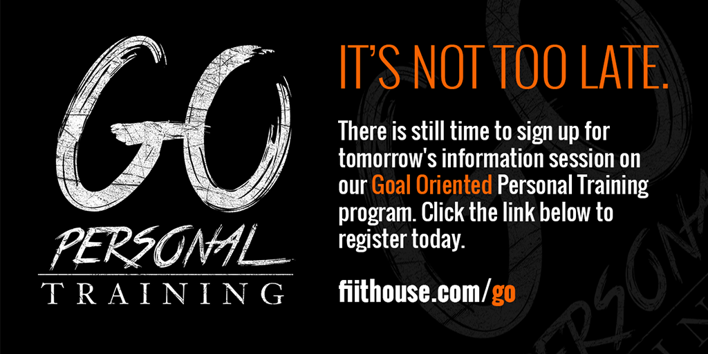 FIIThouse's tweet photo. There's still time left to register! https://t.co/77ezdxB6nJ #personaltraining #goals #results #fiithouse https://t.co/SN4jUOiwbY