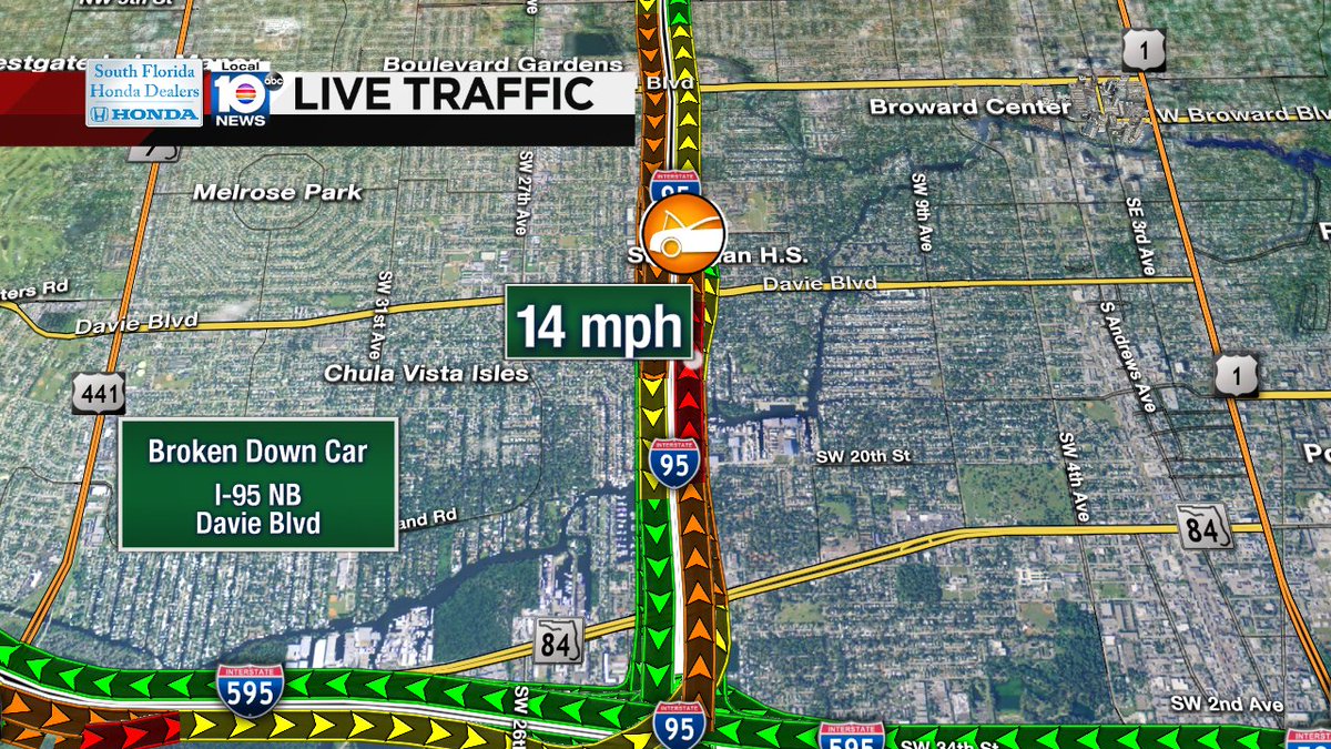 Broken Down Car on I-95 NB at Broward Blvd #traffic https://t.co/zeVw9YDsSm