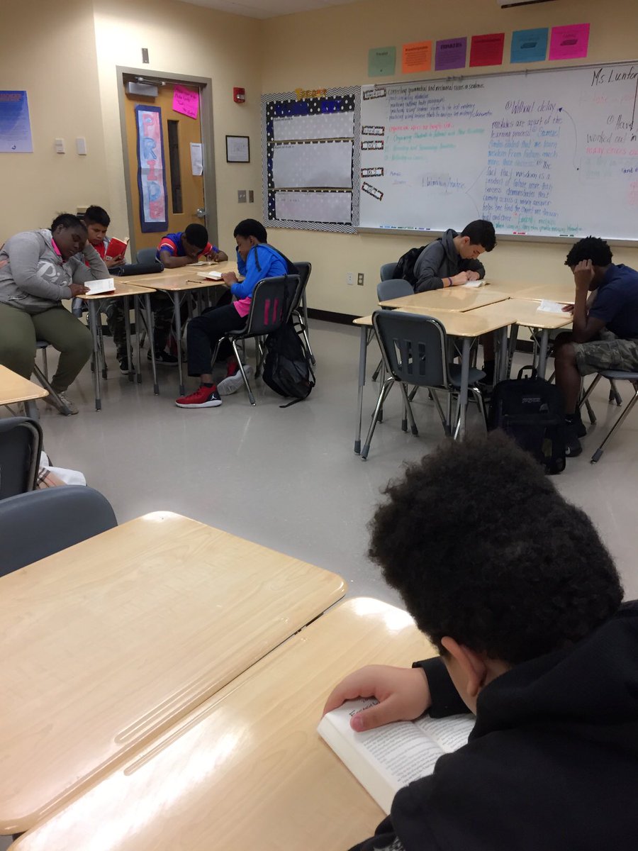 Keturah_Howard's tweet photo. Ms. Lunford's homeroom class is reading Alt Ed by Catherine Atkins during #PMSStars Readers Today, Leaders Tomorrow! #LiteracyEmpowers https://t.co/rttOTCl9i7