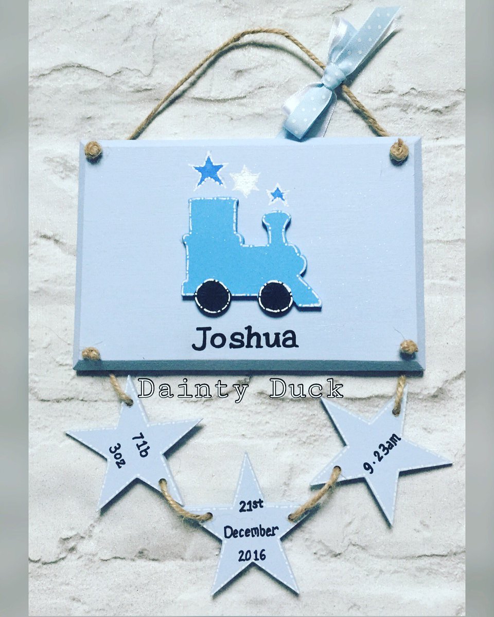 DaintyDuck's tweet photo. Baby boy #keepsake #plaque. Depicting #keydates to display in the #nursery. 
#HandmadeHour #handmade #train #personalised #newborngifts https://t.co/arNdHQMnaj