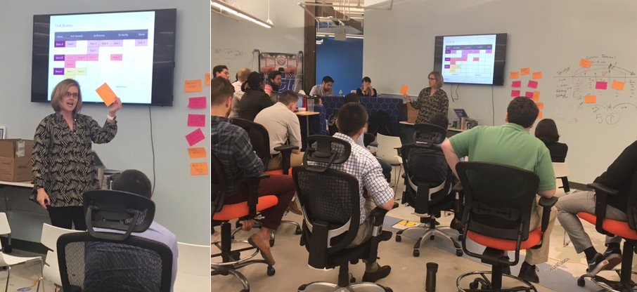SalesforceMaps's tweet photo. It's #MapOff17 Day 4 & our Product Team is upping their game with some #AgilityTraining from Leslie Morse @SolutionsIQ!π‘ https://t.co/rdcHSNXAzm