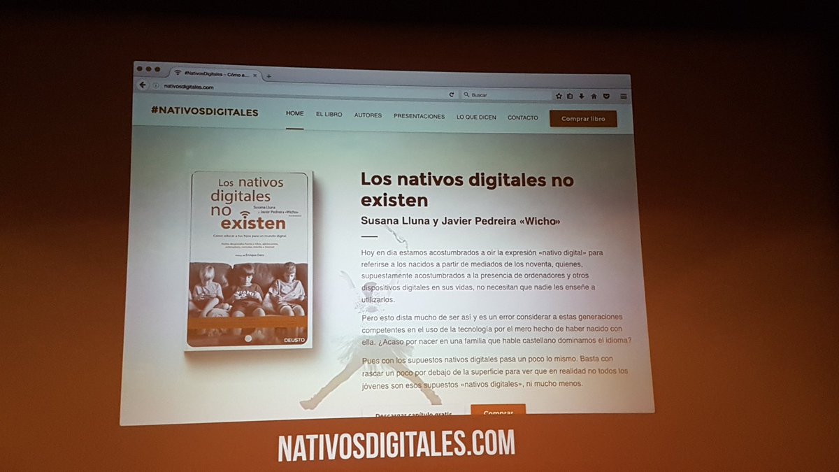 Asistiendo a la presentación del libro "Los nativos digitales no existen" <a href="/wicho/">Wicho</a> <a href="/abonauta/">Victor Salgado</a> <a href="/susanalluna/">Susana Lluna</a> @mc2coruna_gl