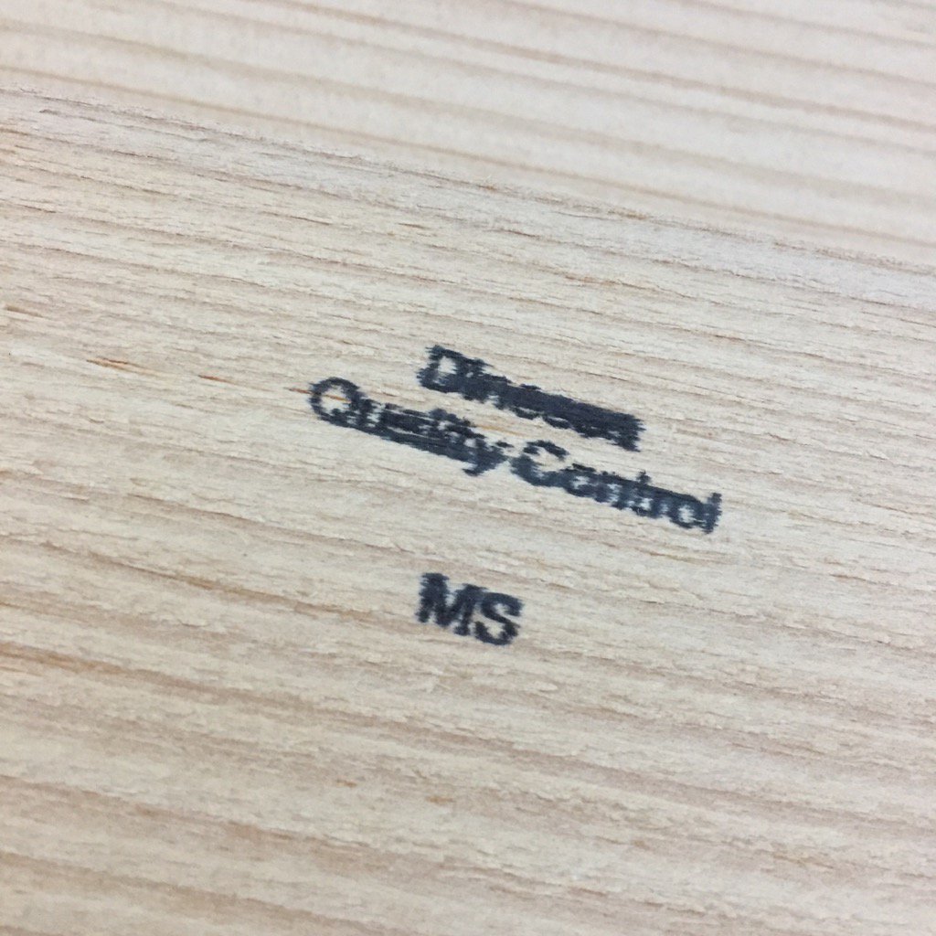 One of the many reasons we love <a href="/Dinesen/">Dinesen</a>! Every single plank is worked on and stamped with the carpenters initials.