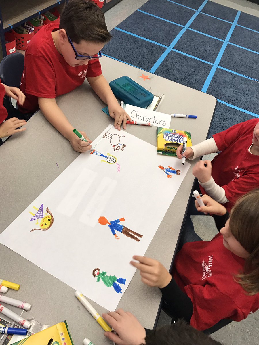 wilke1Amy's tweet photo. Working in groups.. for the first time.. to make posters depicting story elements! #rcsdchampions #k/1 https://t.co/4VUJ8nRFHq