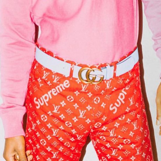 MRBLD on X: A$AP Rocky with the Supreme/Louis Vuitton Pants   / X