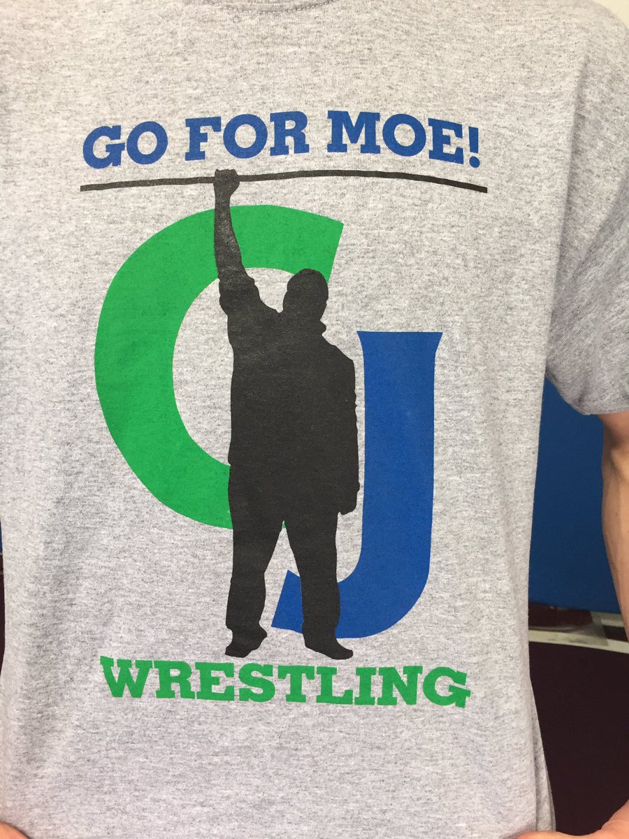 CJWrestlers's tweet photo. As tribute to the loss of "Coach Moe" CJ wrestlers will be wear tribute shirts rest of season #goforMOE #seizetheMOEment https://t.co/jybOrg8f7o