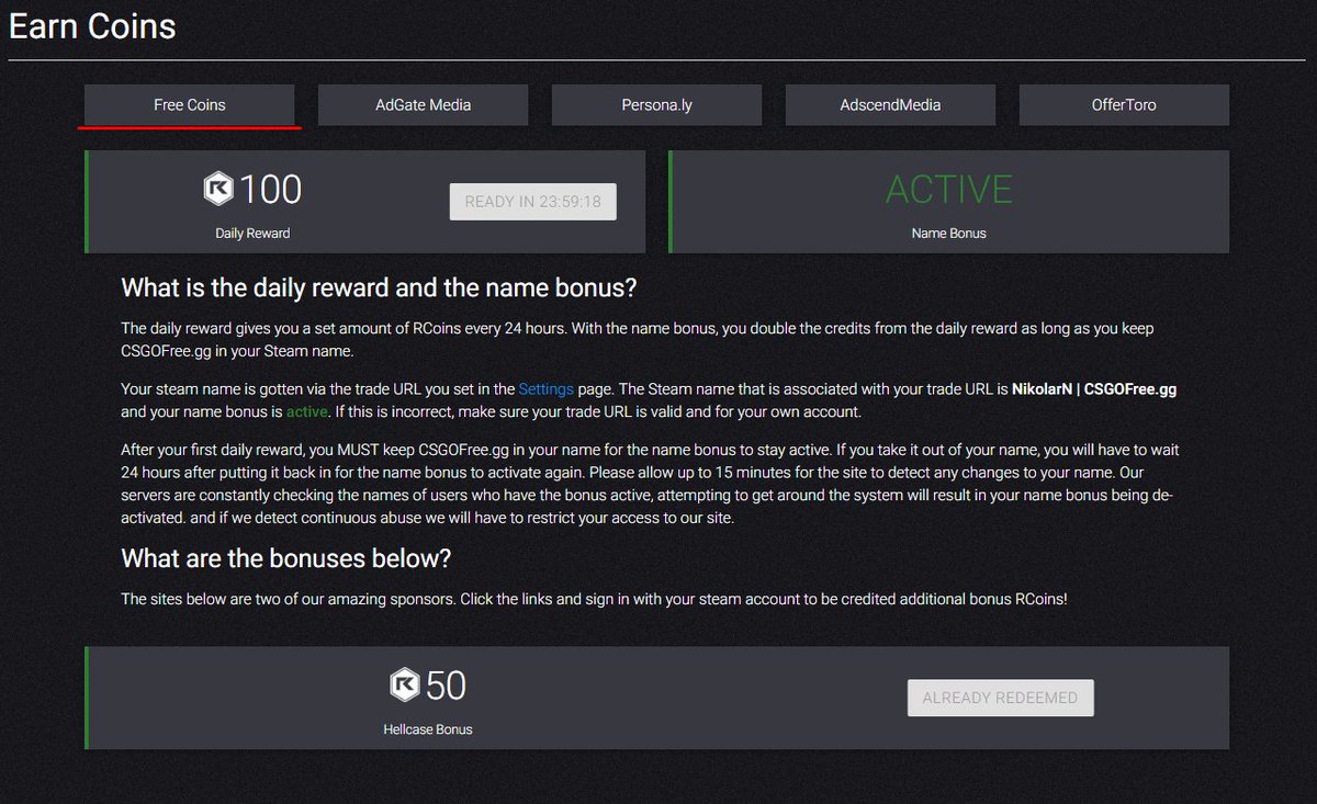 csgofreecom's tweet image. FREE DAILY COINS ARE BACK!

csgofree.gg/offers

If you don&apos;t see the page, click CTRL + F5 and you should be okay!