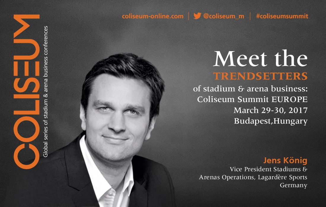 ColiseumGSVA's tweet photo. Jens König @lsports_de speaking at #coliseumsummit March 29-30 at Groupama Arena in #Budapest, buy your ticket https://t.co/Ekmp2X9tjd https://t.co/eqfctKWaWU