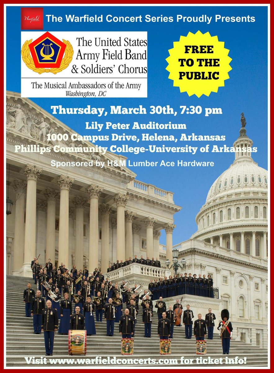 ONE NIGHT ONLY! 
ARMY FIELD BAND AND SOLDIERS' CHORUS

Do you have your tickets?#warfieldconcerts #armyfieldbandandchorus #thisishelena