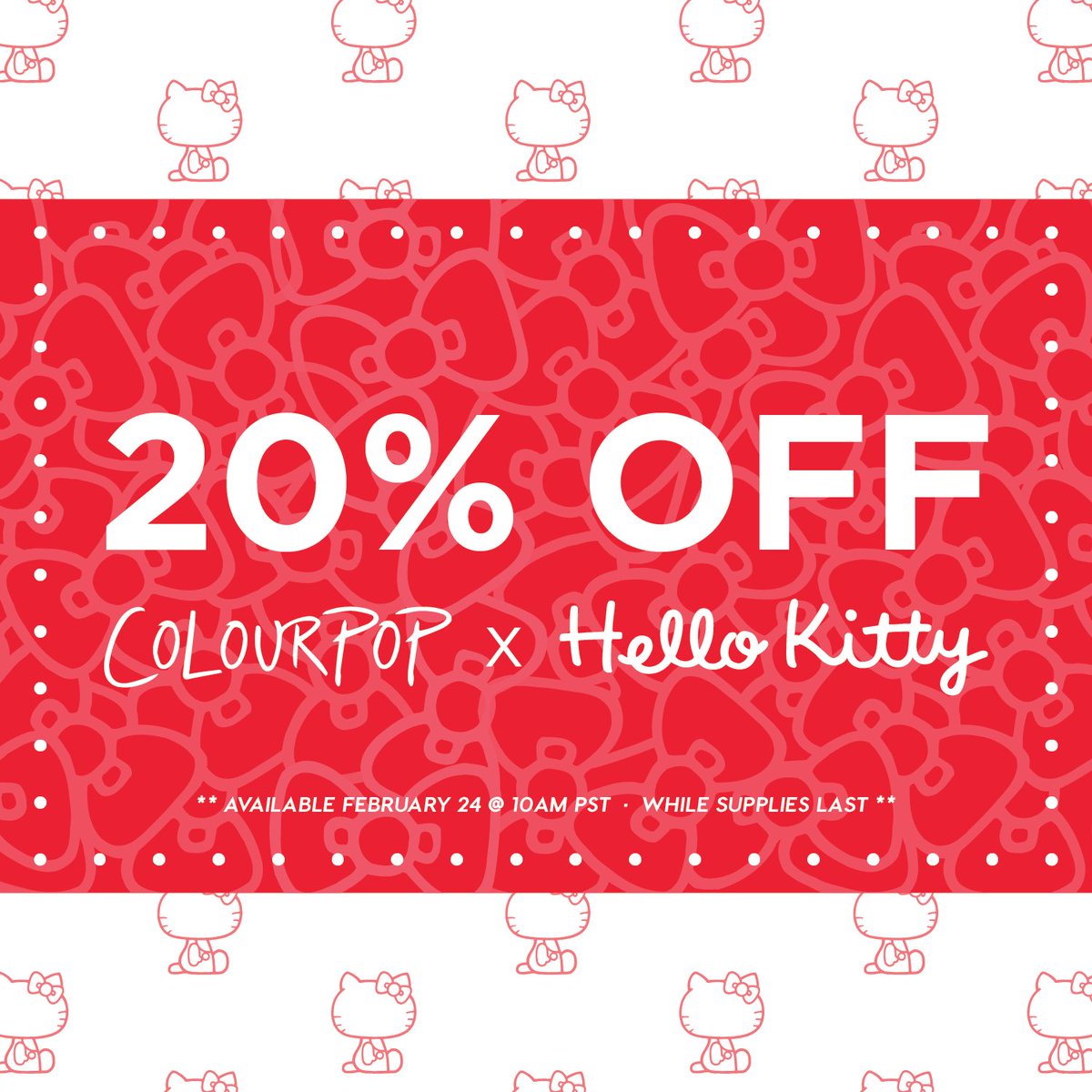ColourPopCo's tweet photo. Did you hear? 20% off #hellocolourpop items! https://t.co/SUHAfHRUW9
