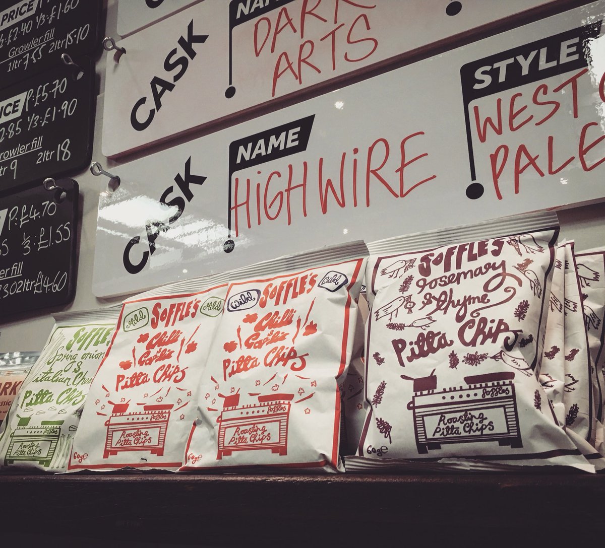 MagicRockTap's tweet photo. Now fully stocked with @soffleschips #snackshelf https://t.co/b3JQ4YFuR9