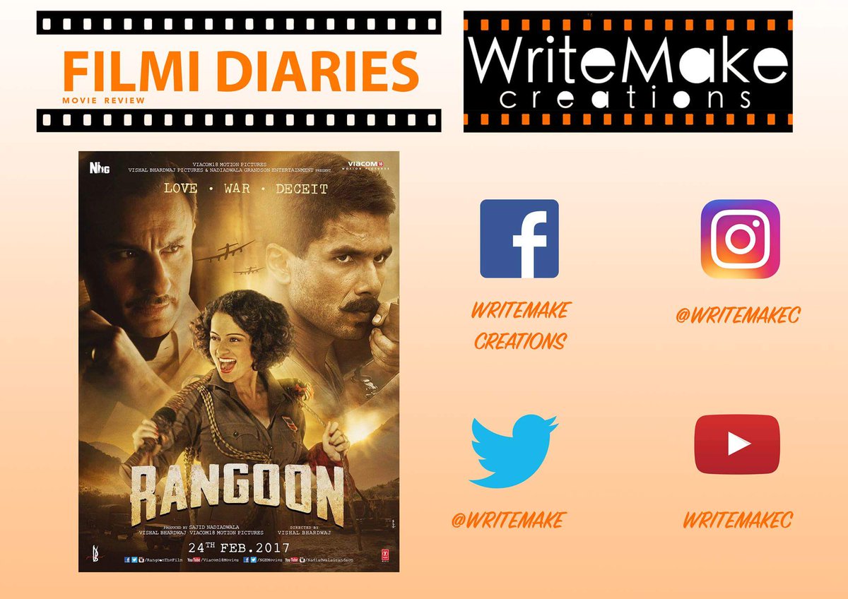 WriteMakec's tweet photo. Now watching @RangoonTheFilm - review will be out on my blog @WriteMake #Rangoon #RangoonReview https://t.co/blseqqzWjG
