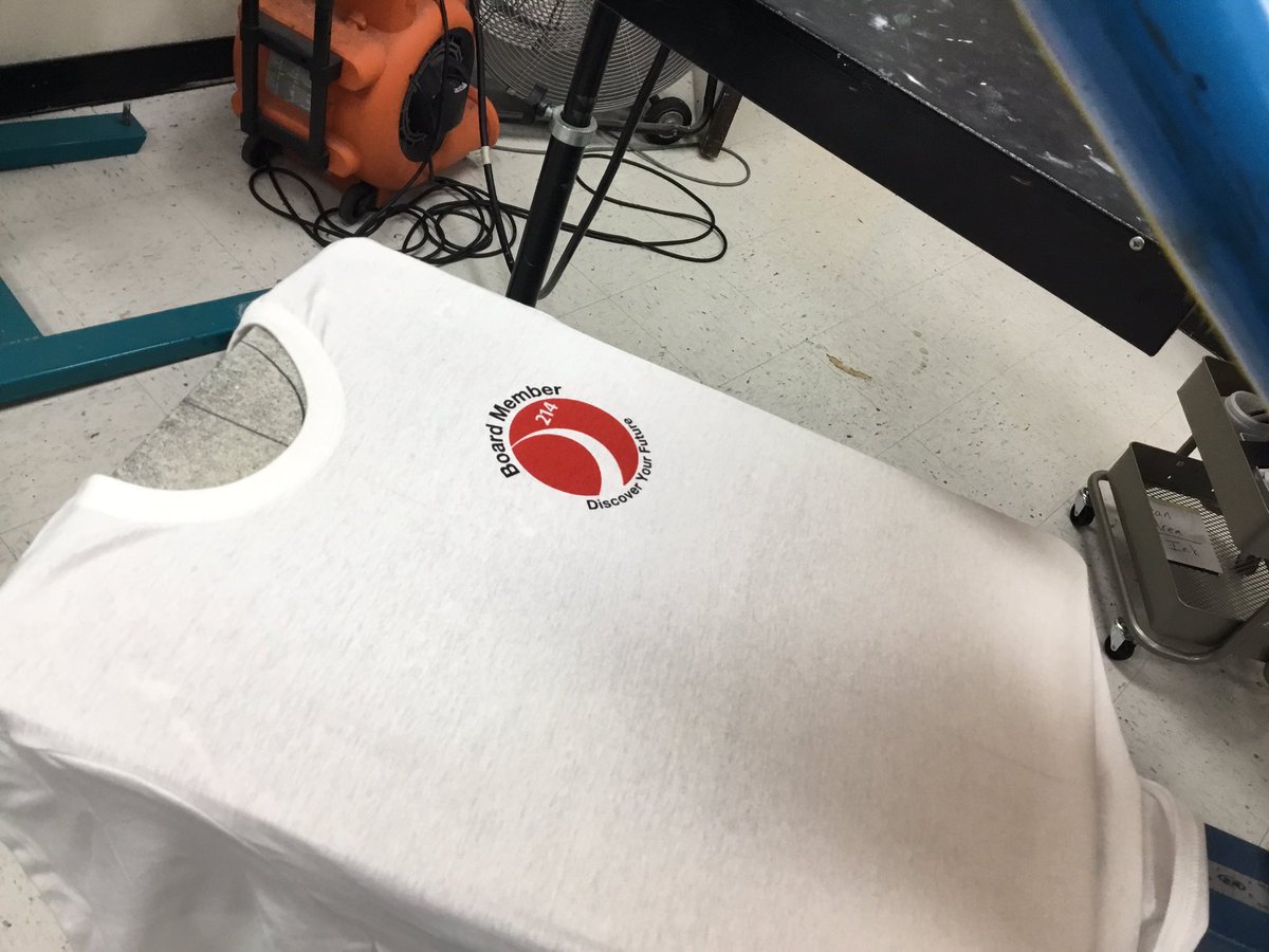 RM Graphics Students Ty &amp; Ray latest micro internship project: designed &amp; printed shirts for the <a href="/District214/">District 214</a> Board of Education! #214ready