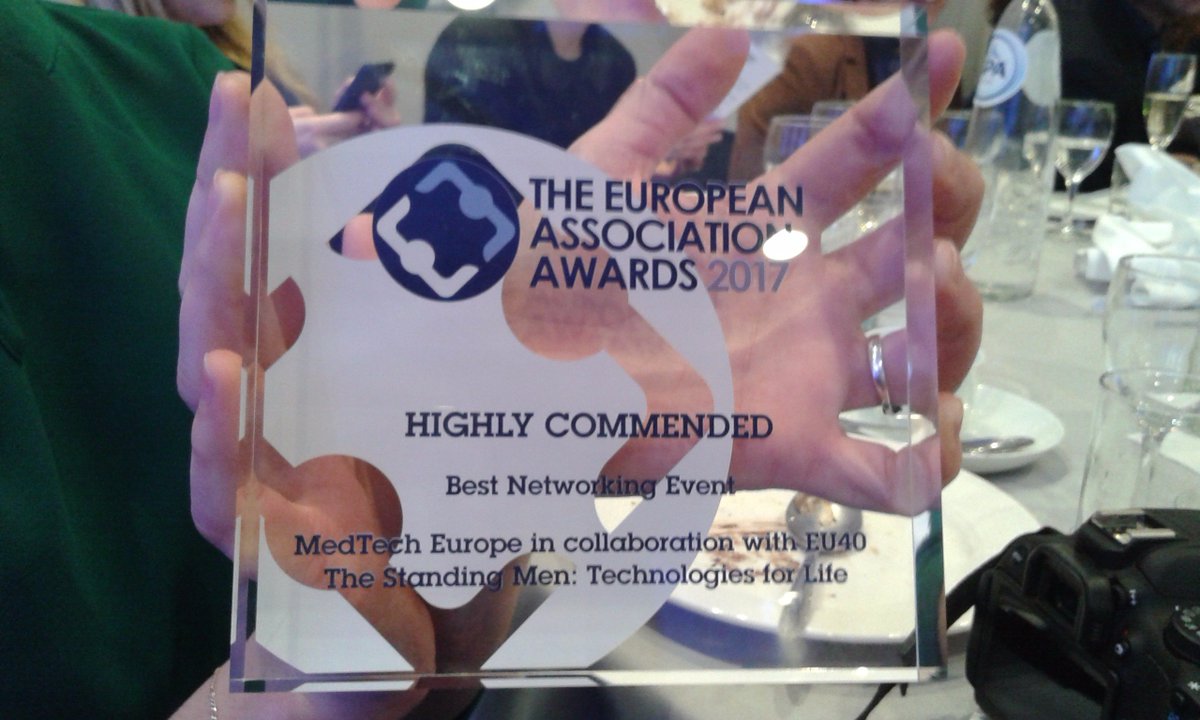eu40's tweet photo. Standing proud w. @MedTechEurope for the #StandingMen: Highly commended prize - Best Networking Event @AssocAwards #StandWithMedTech #GCNEEA https://t.co/jiOgkxp5Cj