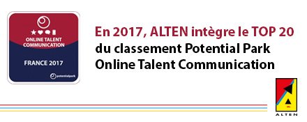 Alten_france's tweet photo. #OTaC17 ALTEN intègre le Top 20 des entreprises françaises avec la meilleure #communication #recrutement en ligne ! https://t.co/Em32fZya0i
