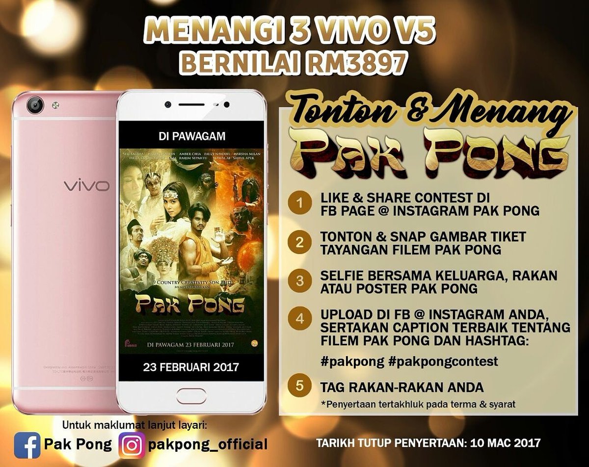 rafzantomomi's tweet photo. Nak Menang VIVO V5 tak?
Ikuti syarat-syarat mudah pada gambar. Tarikh akhir pada 10 Mac ini!
.
#pakpong
#pakpongcontest
#blogretis https://t.co/NWMmdSIK7Y