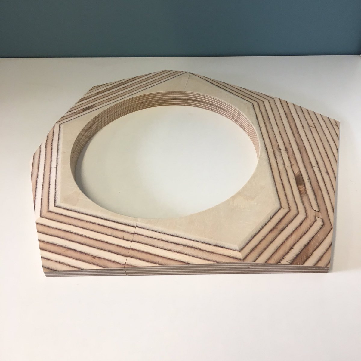 jamesdesign's tweet photo. Playing with ply patresses - looks like MASSIVE jewellery! #plywood #patress #design https://t.co/88HPnH8UeJ