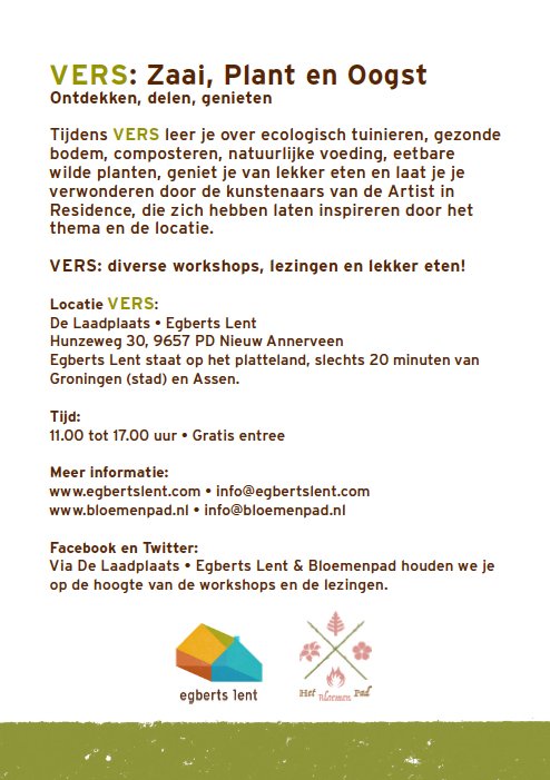 #VERS #festival, #ontdekken #delen #genieten i.s.m. <a href="/bloemenpadnl/">@inhetwildeweg.nl</a> 10 juni &amp; 10 september bij #egbertsLent