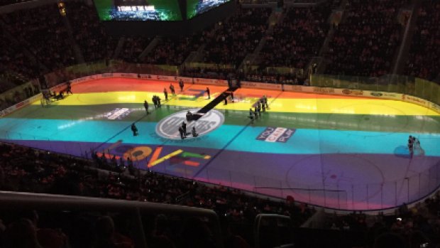 hockeynight's tweet photo. NHL, You Can Play spread message of inclusion https://t.co/f7sjbmLPCt https://t.co/xQZwyDTo2C