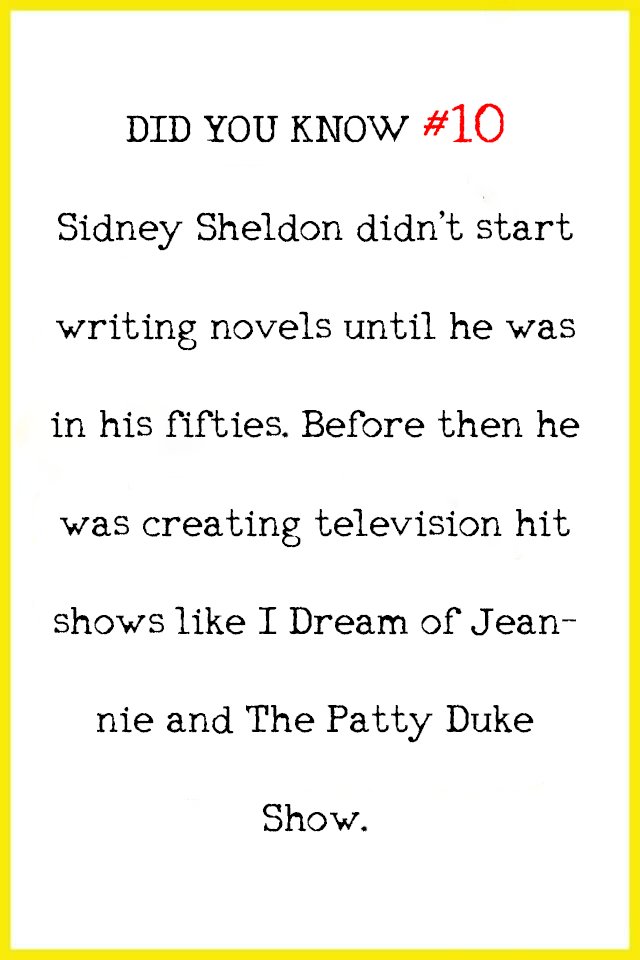 #10, Sidney Sheldon. Age is just a number, passion is everything.#books #facts #followforfollow #novelist #writersfact #qotd #Sidneysheldon