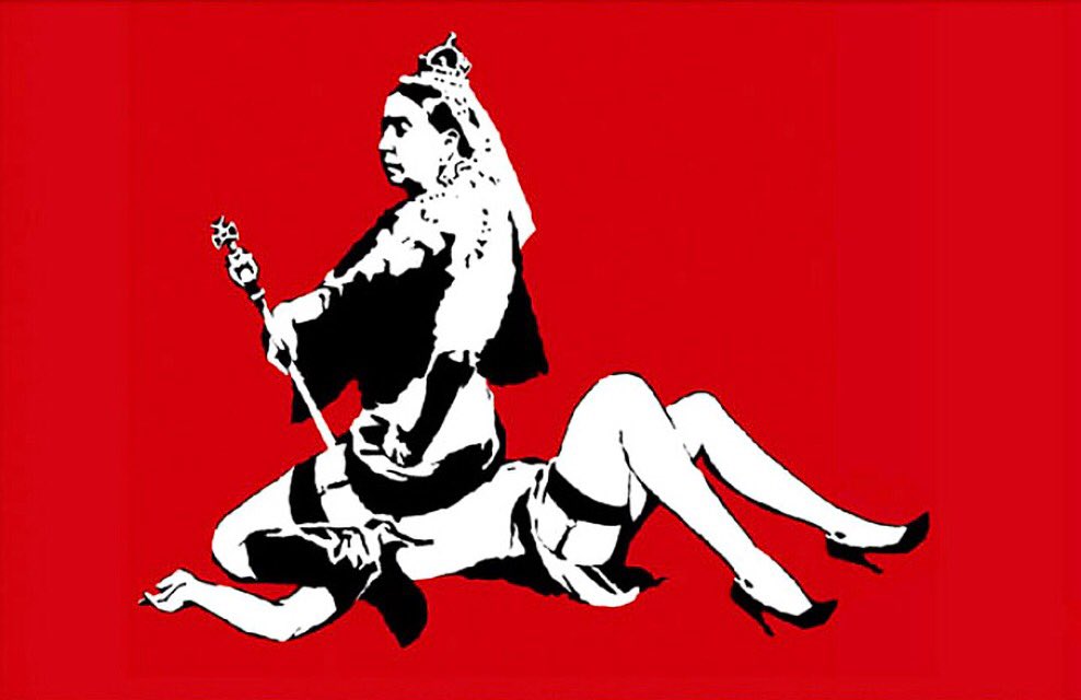 ArtAttackApp's tweet photo. πβ£οΈ'Queen Victoria, 2003' by #graffitimaster #painter #activist & #filmmaker #BANKSY - Labelled "too rude" for day time streets.β£οΈπ https://t.co/1YAnQXSJ41
