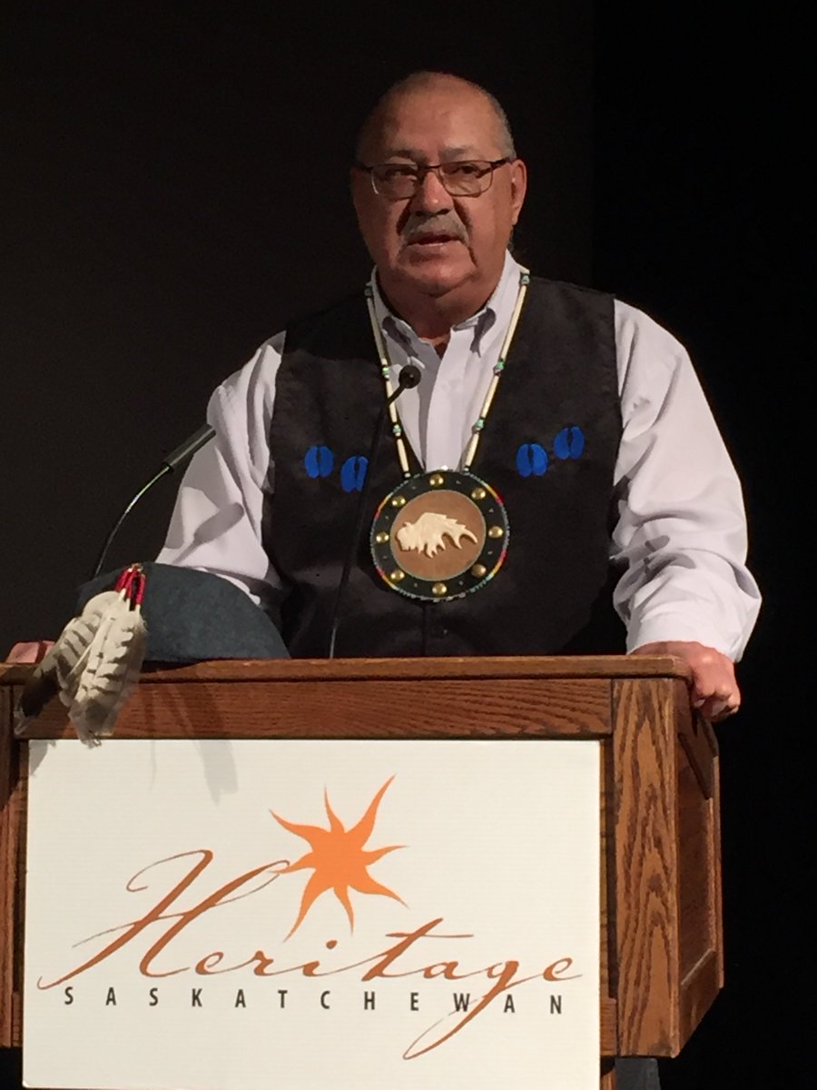 “Everybody has a Role in #reconciliation ” Muskeg Lake’s Eugene Arcand. #IndianResidentialSchool Survivor Cttee @SaskCulture #HSKWeek2017