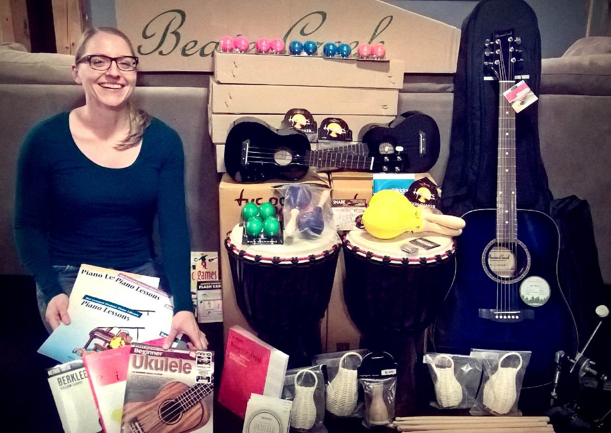 Pumped to be teaching in Tanzania again with <a href="/BWTMusicTZ/">BWT Music</a> and all this gear! #canadaafricapartnership #MusicEducation