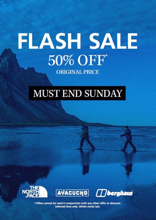 CotswoldBrecon's tweet photo. Huge range of products including @TheNorthFaceEU @TheRealBerghaus in our 50% off FLASH SALE. Must end Sunday. https://t.co/VVy87qw8ya