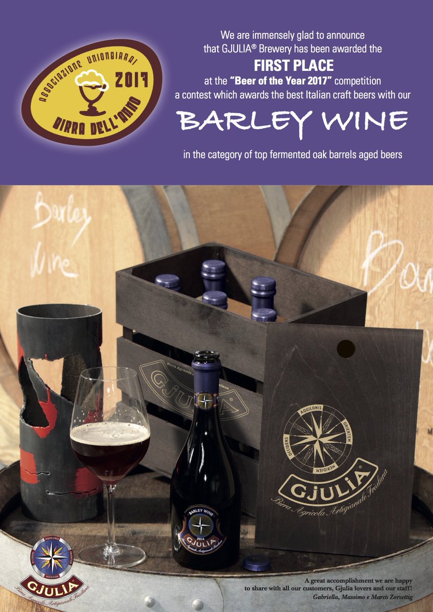So proud of the first place with our barley wine! #CraftBeer #birradellanno