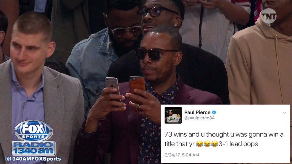 1340AMFOXSports's tweet image. How did Paul Piece fire back at Draymond... #ItTakesEverything #DubNation he used #TwoPhones