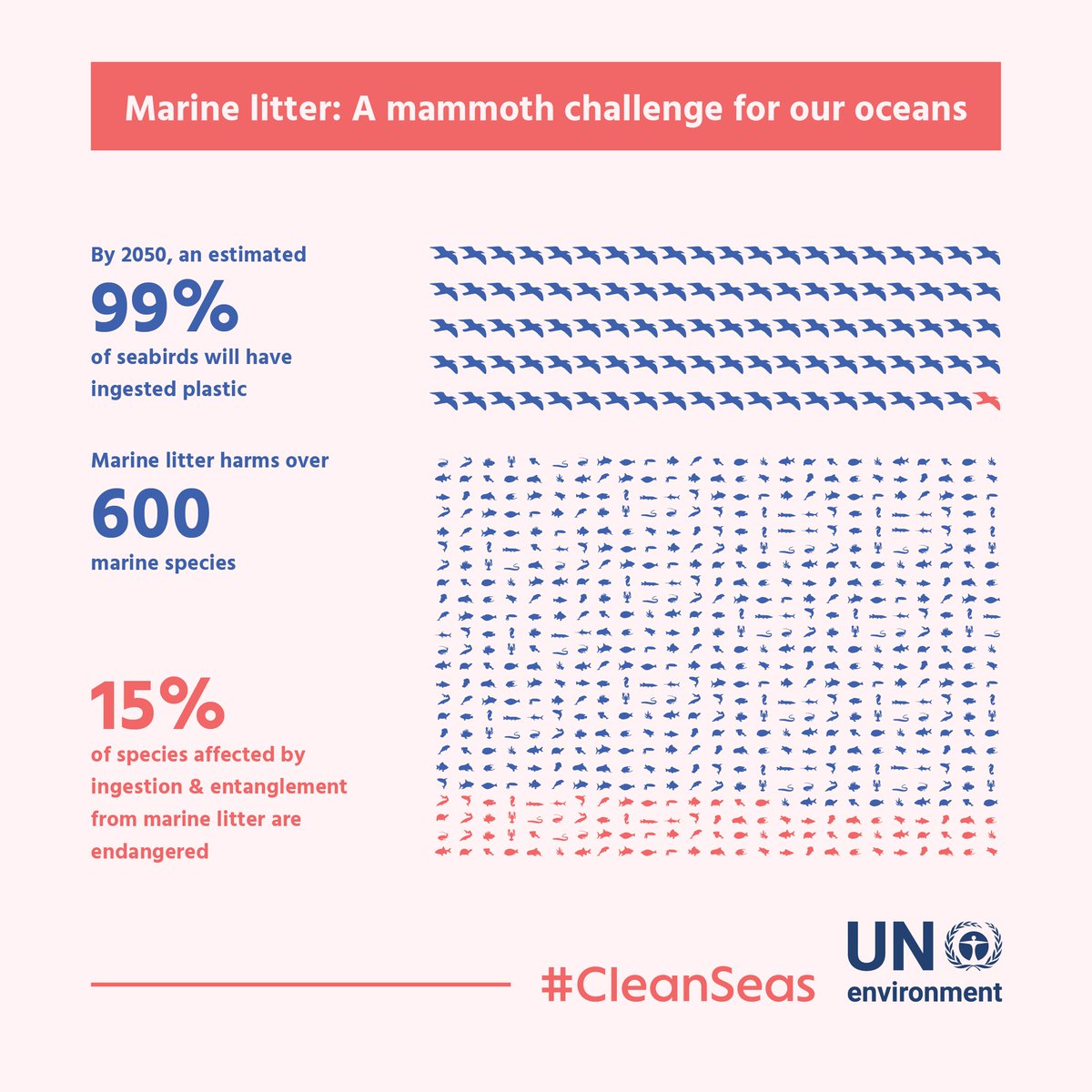 UNEP's tweet photo. #DYK marine litter harms over 600 marine species? It's time to commit to action for #CleanSeas & protect them: https://t.co/hrtZ7oWWU3 https://t.co/o5dtJCaU4i